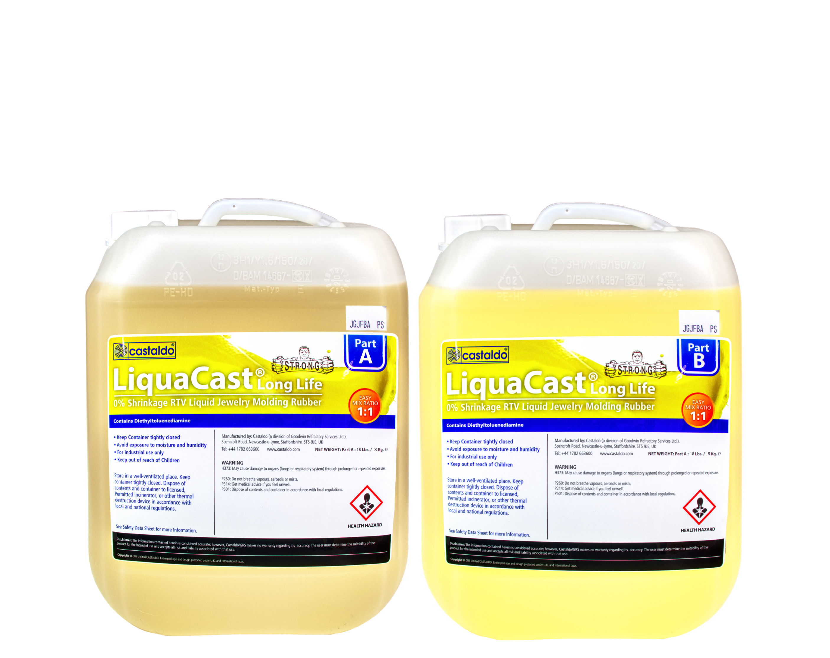 Castaldo® LiquaCast®: Long-Life No-Shrink Yellow RTV Liquid Molding Rubber Kit - 8kg
