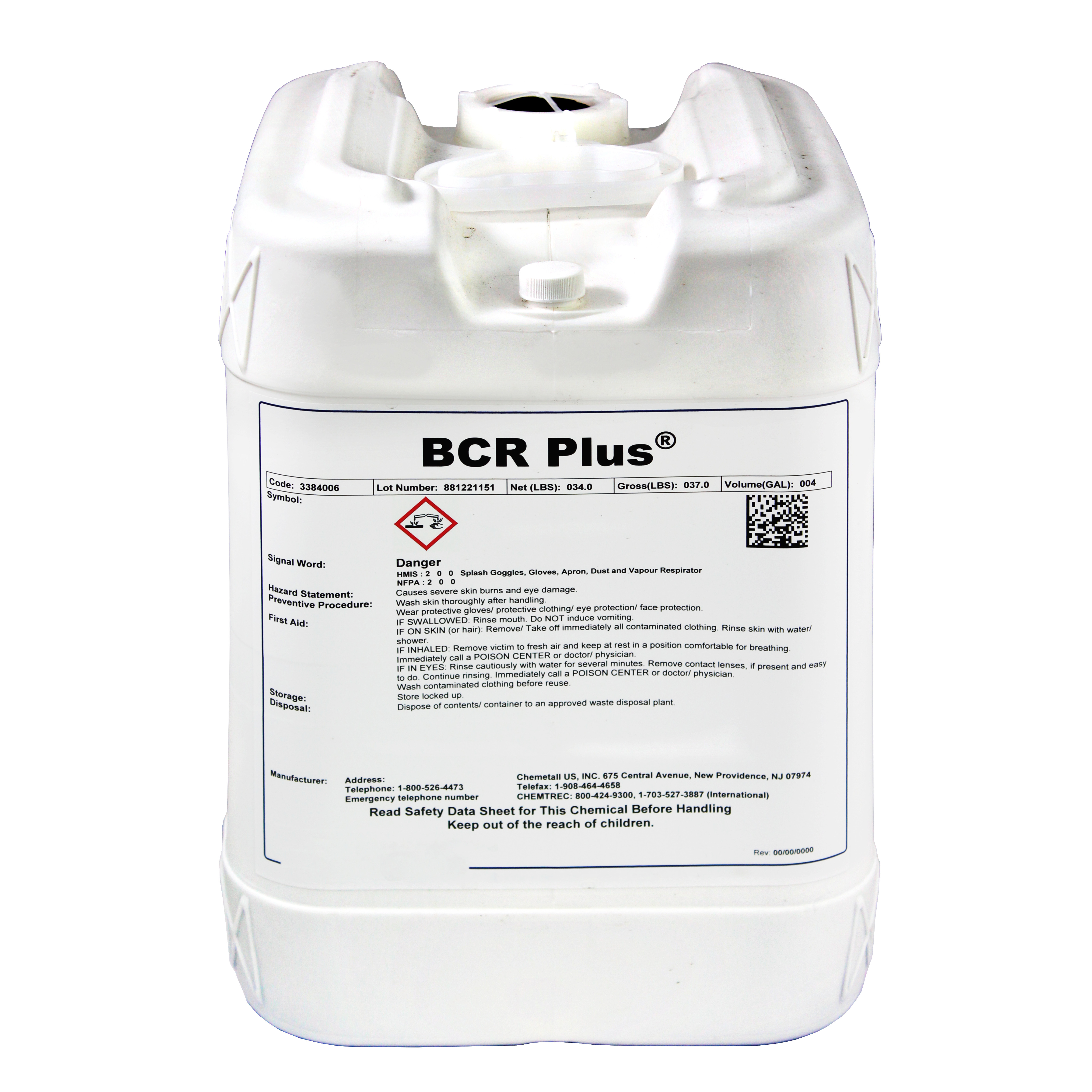 BCR Plus Ultrasonic Solution - 4 Gallon